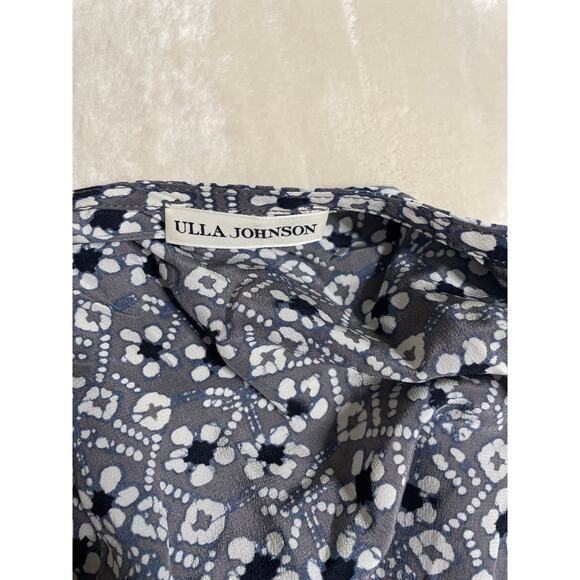 Ulla Johnson Woman’s Plus Size 4 Blue & Grey Long Sleeve Silk Jumper - Picture 7 of 9